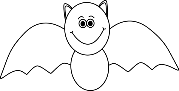 Black and White Bat Clip Art - Black and White Bat Image