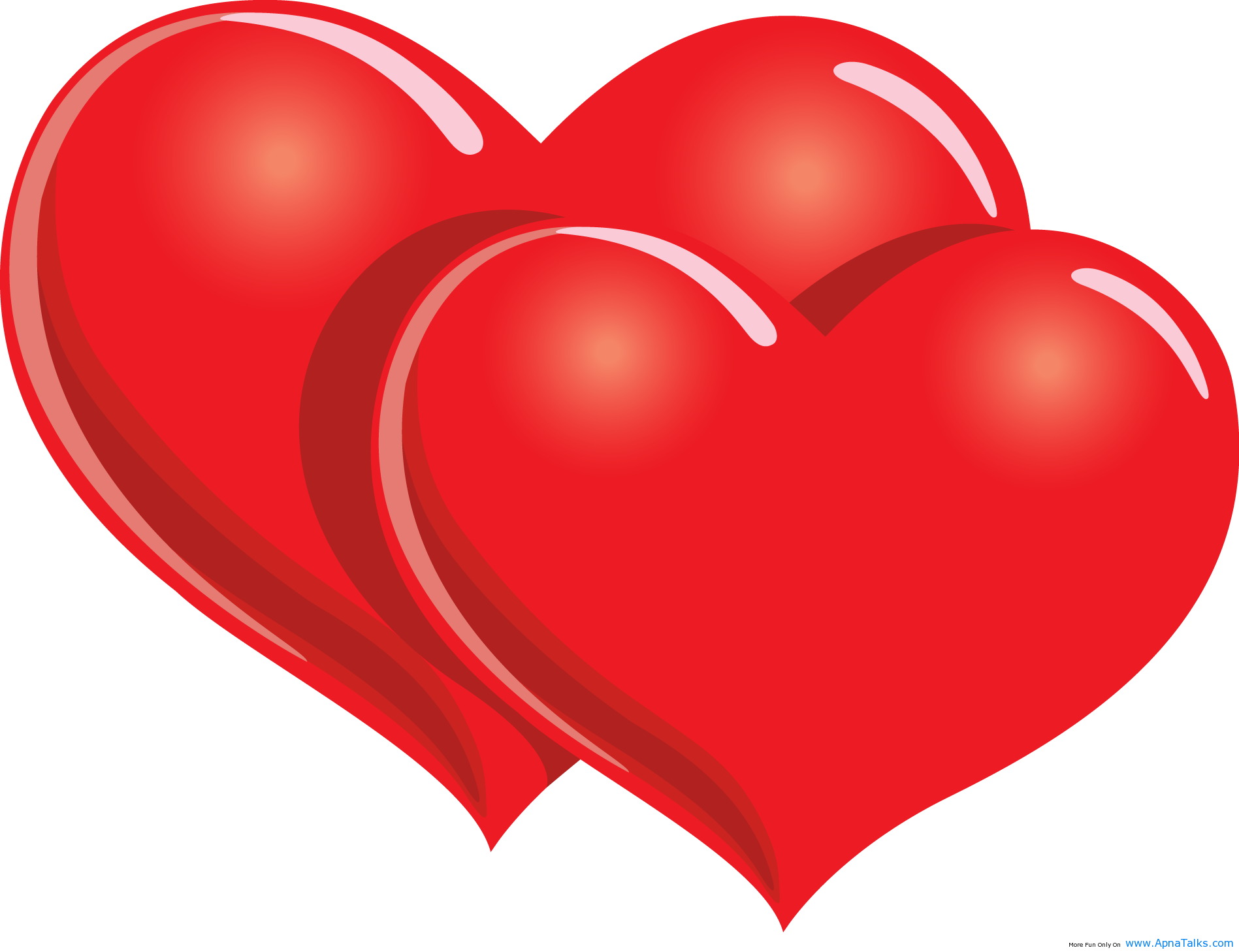 Two red hearts with Happy valentine day....happy valentines day ...