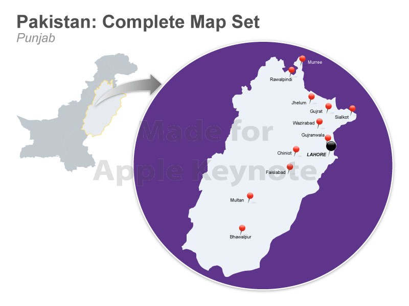 Pakistan Map for Apple Keynote Presentation