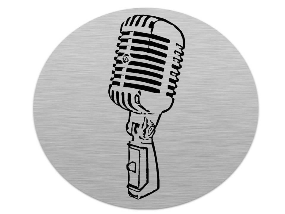 Old Style Microphone Vinyl Wall Decal Art Lettering Sticker Music ...