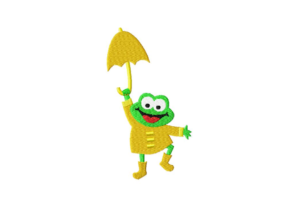 Free Rainy Day Frog Machine Embroidery Design | Daily Embroidery