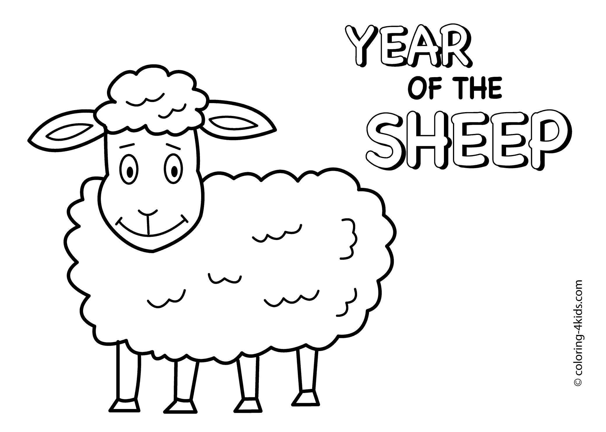 Year of sheep coloring pages for kids, Chinese new year coloring ...