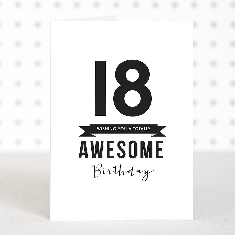 awesome 18' birthday card by doodlelove | notonthehighstreet.com
