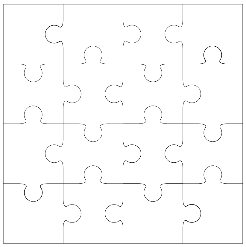 16 piece Jigsaw cut file & template |