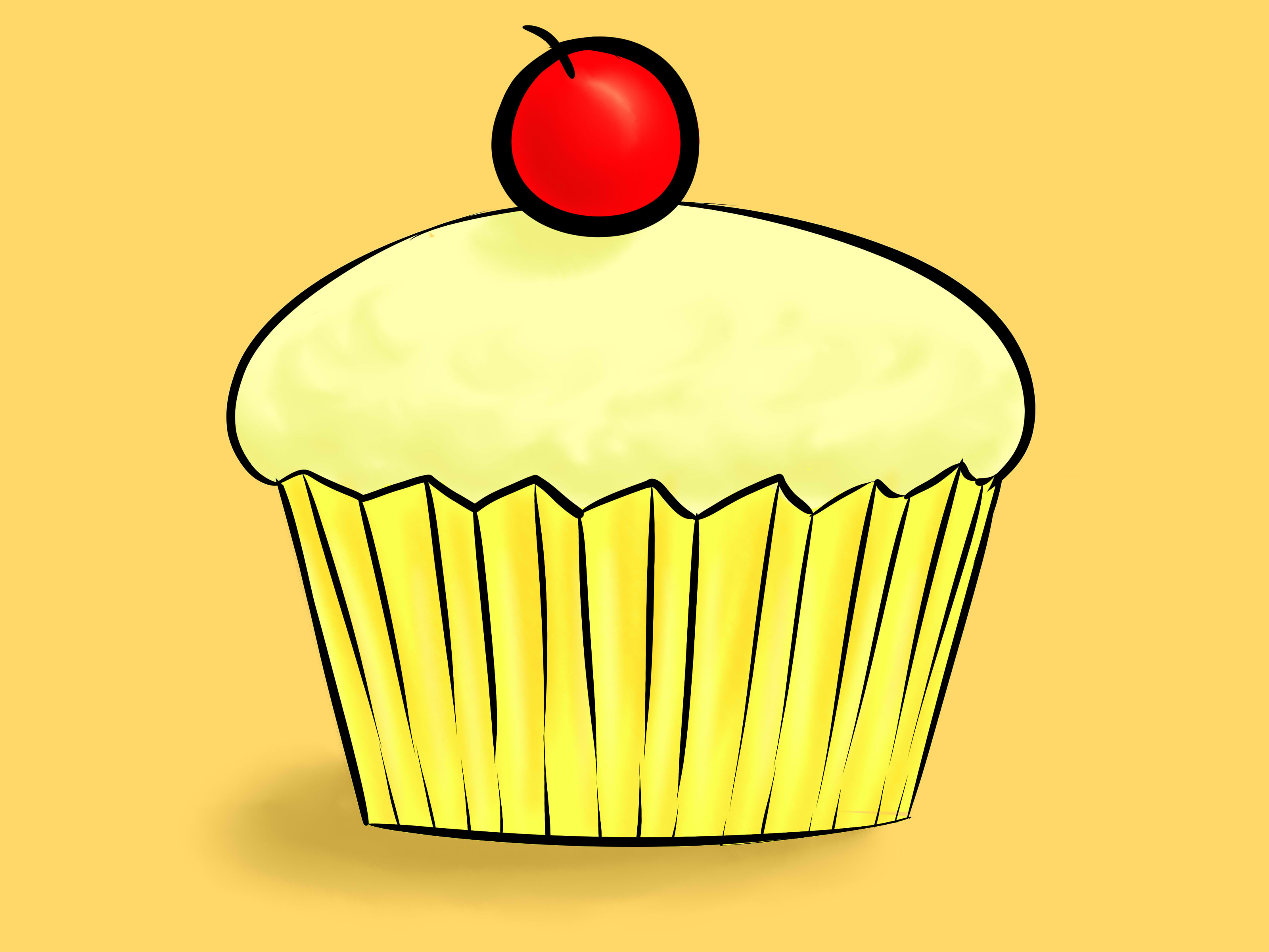 Cupcake Drawing With A Cherry - ClipArt Best