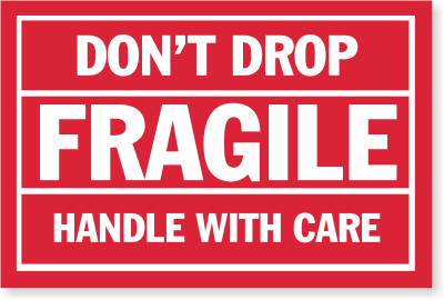 Fragile Stickers & Fragile Labels - Free Shipping