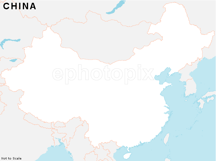China Outline Map, Outline Map of China