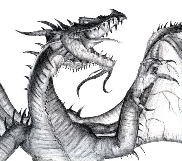Evil Dragon Drawing | DrawingSomeone.com