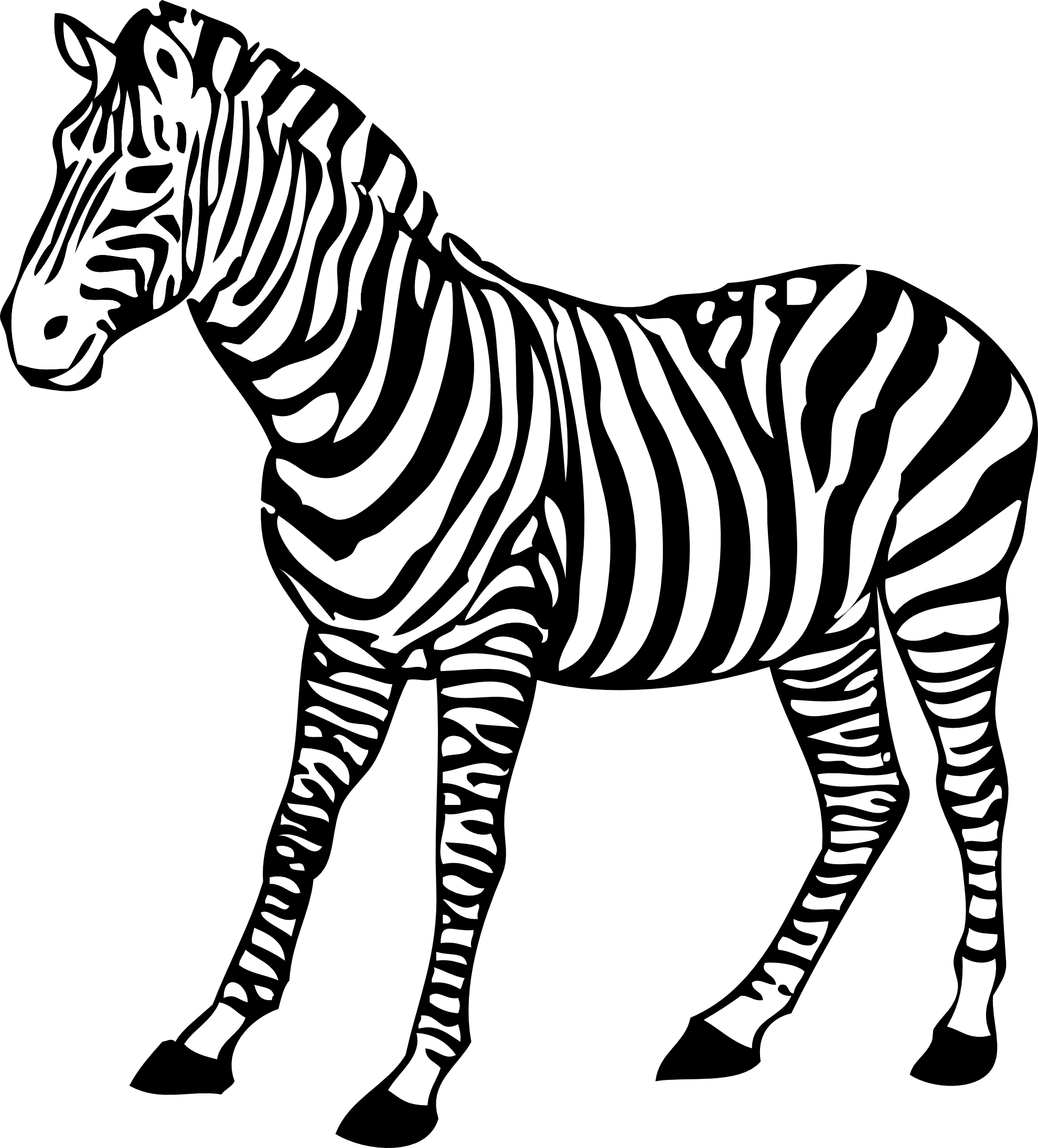 zebra black white line art coloring book colouring SVG - ClipArt ...