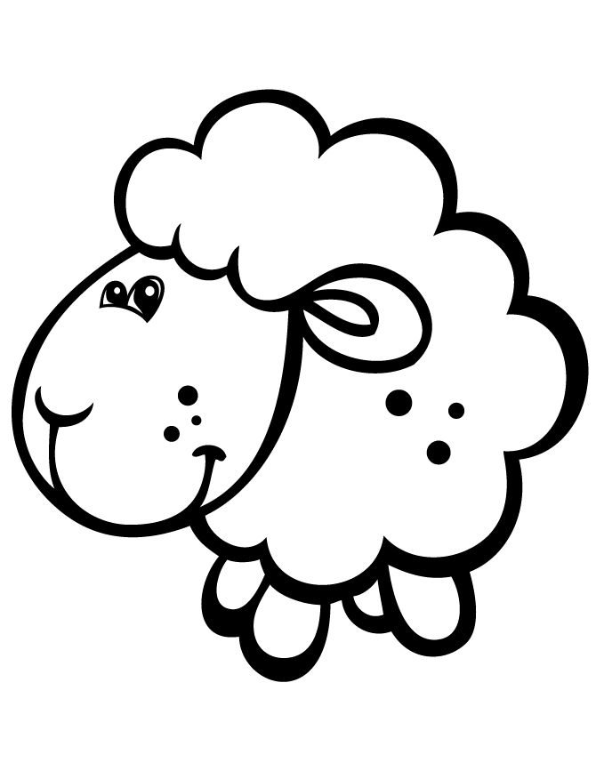 Cute Baby Sheep Coloring Page | HM Coloring Pages