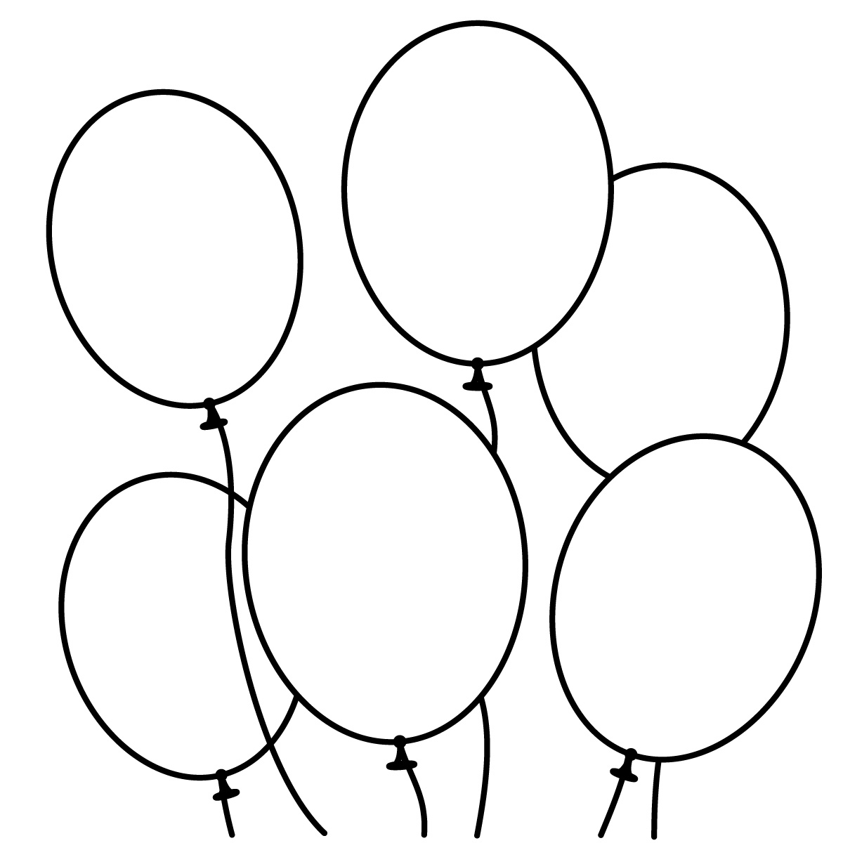 Birthday balloons clip art black and white so cute photo ...
