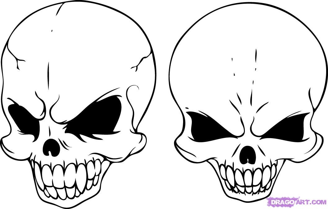 How To Draw Skull Heads, Step By Step, Skulls, Pop Culture, FREE