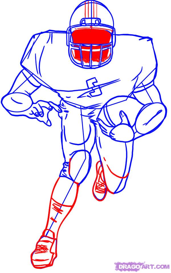 How to Draw a Football Player, Step by Step, Sports, Pop Culture ...