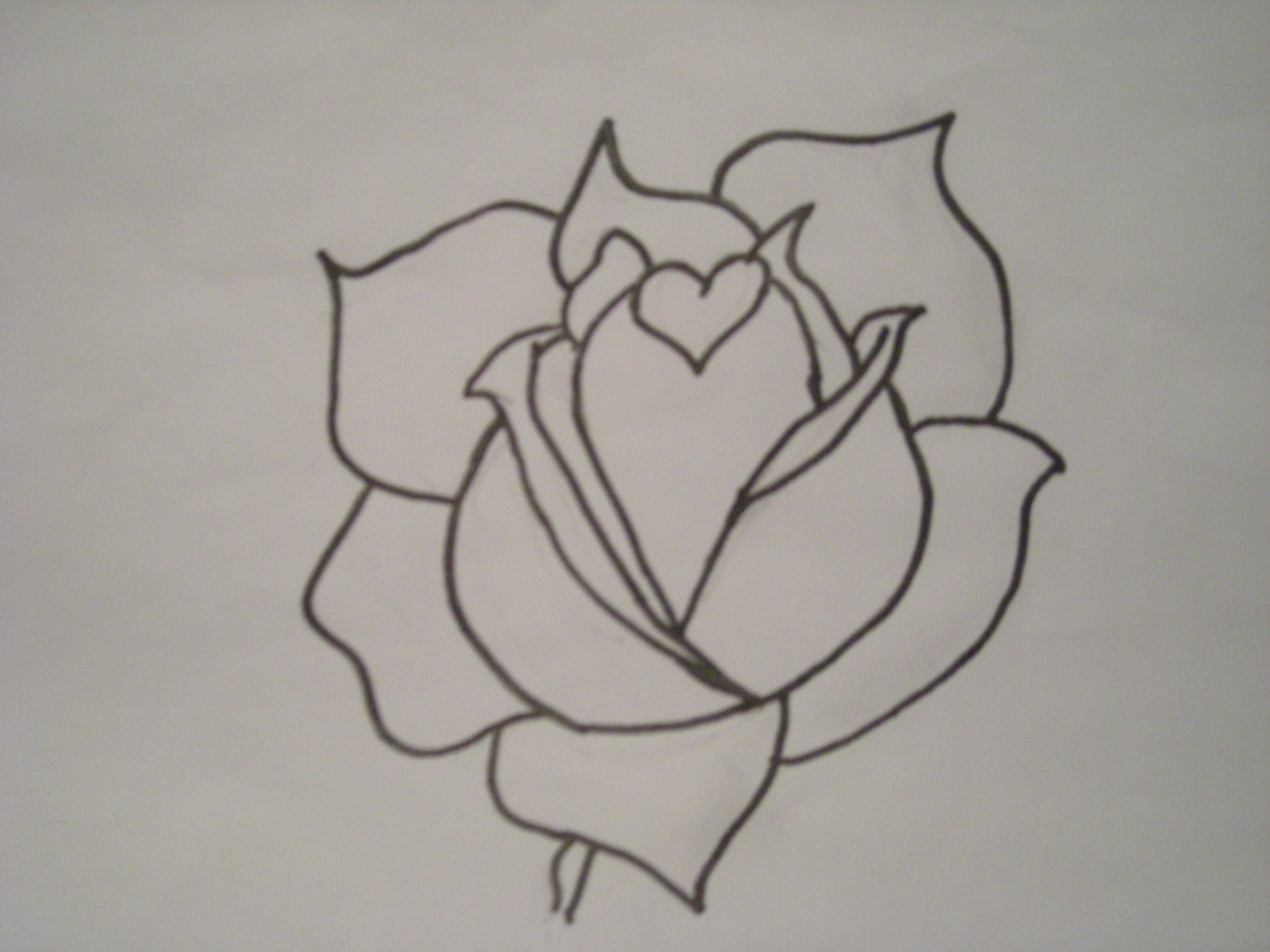 Heart Drawings With Roses Step By Step - HD Photos Gallery