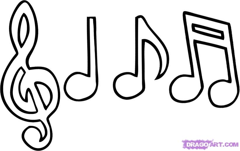 Music Notes Outline - Cliparts.co