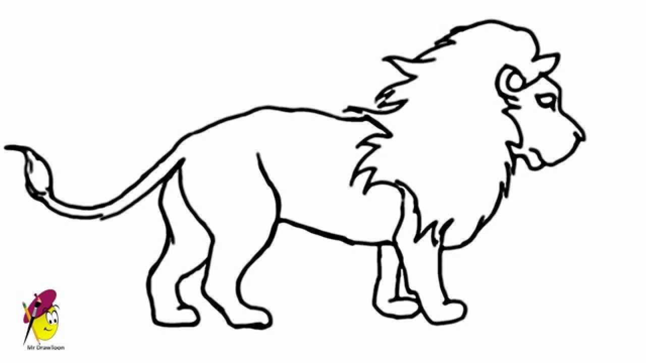 lion - How to draw a Lion - Easy - Step By Step - YouTube