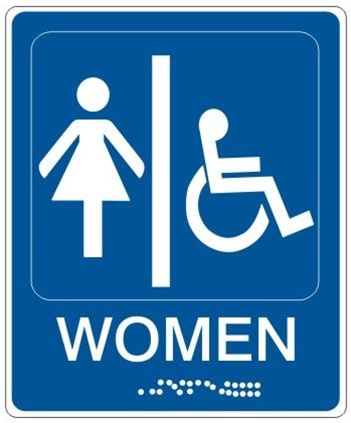 WOMEN HANDICAP ACCESSIBLE l ADA Compliant Restroom Sign