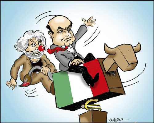 Italian bullriding By jeander | Politics Cartoon | TOONPOOL