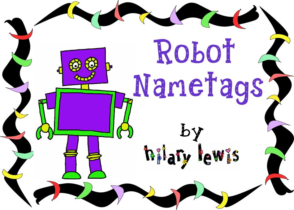 The Lesson Cloud: Free Robot Nametags