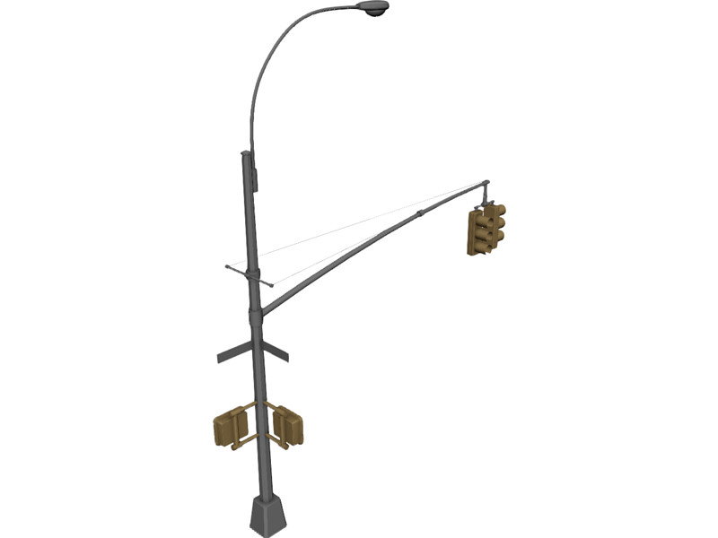 NYC Street Traffic Light 3D Model Download | 3D CAD Browser