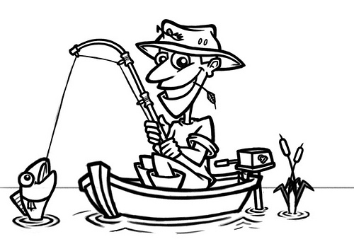 A Cartoon Fisherman