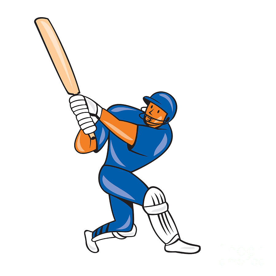 India Cricket Player Batsman Batting Cartoon by Aloysius ...