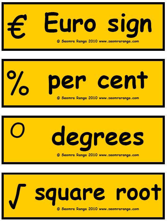 Maths Signs and Symbols 2