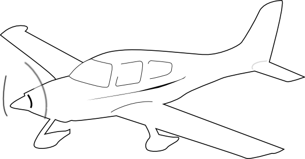 Airplane Outline clip art - vector clip art online, royalty free ...