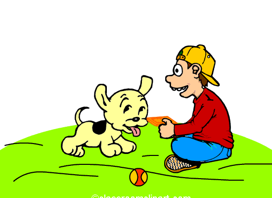 Animals Animated Clipart: dog_and_boy_animation_cc : Classroom Clipart