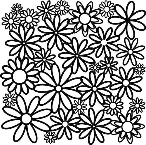 The Crafter's Workshop - 12 x 12 Doodling Templates - Daisy Cluster