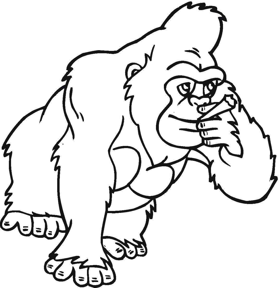 Free Gorilla Coloring Pages