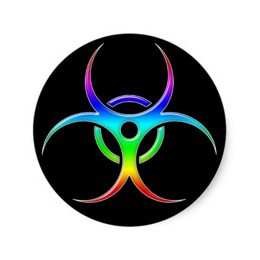 Rainbow Biohazard Symbol - Sticker | Zazzle