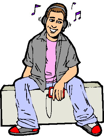 Listening to Music Clipart