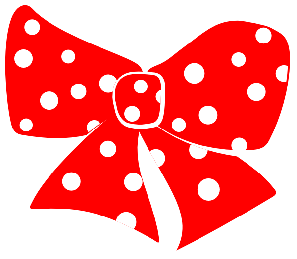 Red Bow With White Polka Dots clip art - vector clip art online ...