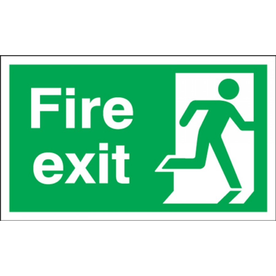 300mm x 600mm Fire Exit Sign Exit Running Man Right