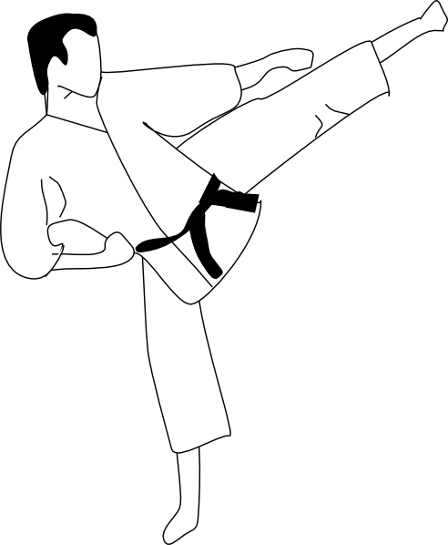 Karate Kick clip art Free Vector / 4Vector