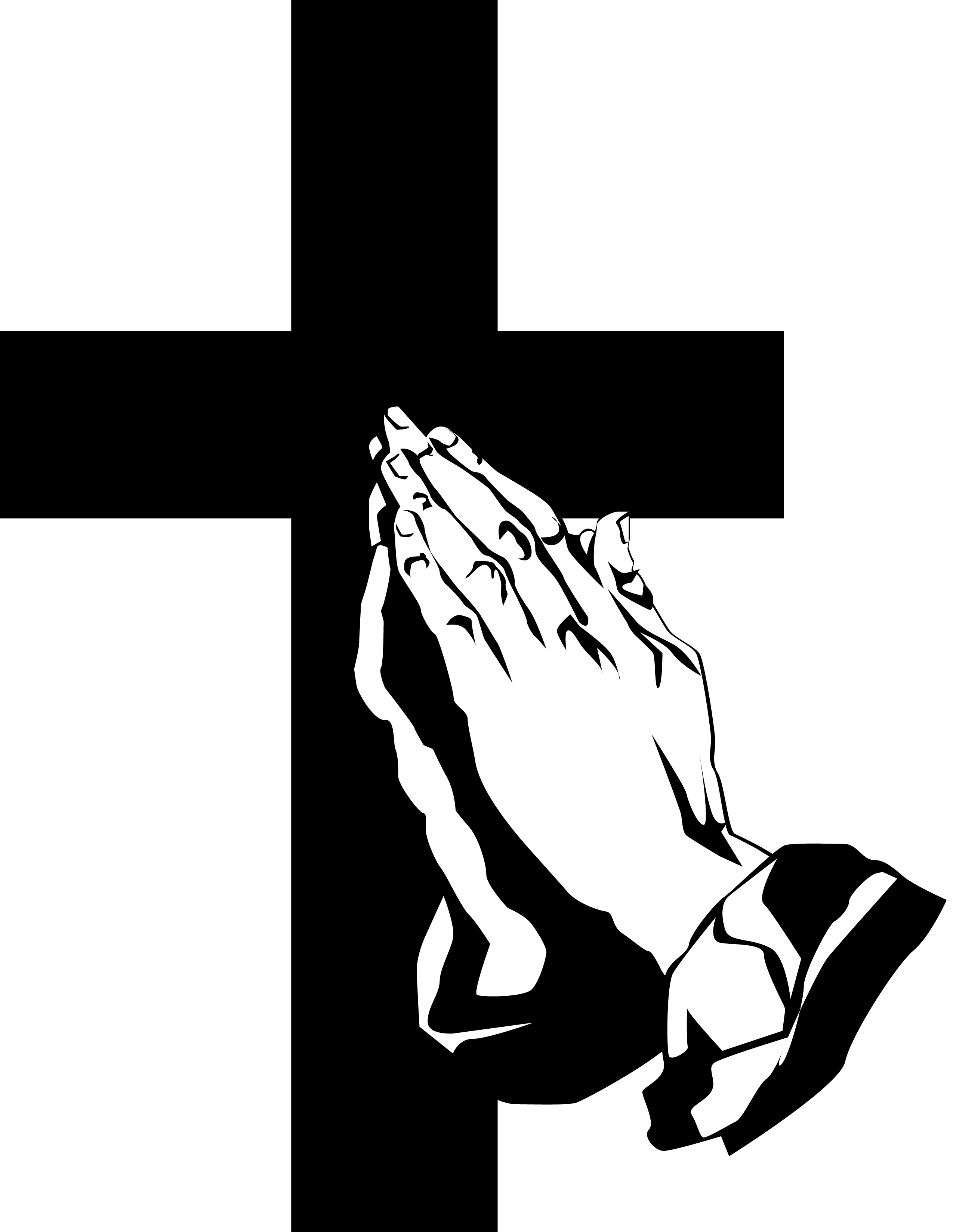 free clipart praying hands black and white - photo #20