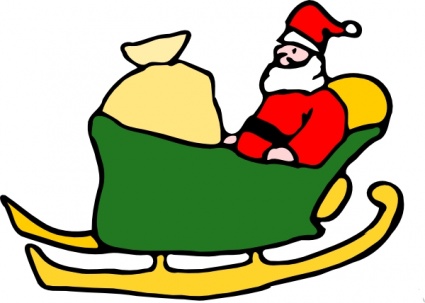 Fen Santa In His Sleigh clip art - Download free Christmas vectors