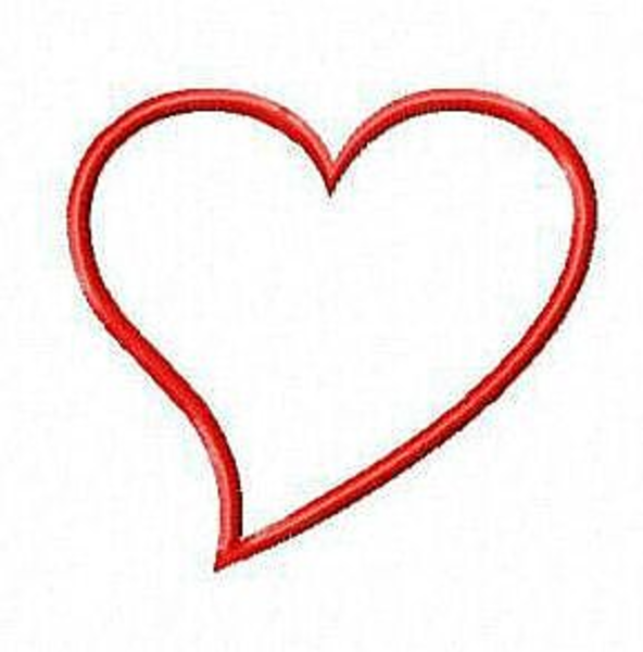 Valentine Heart Outline Main Full image - vector clip art online ...
