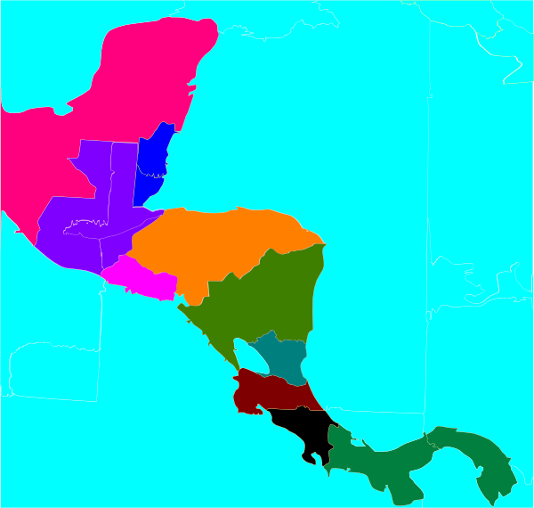Central America Blank Colored Map clip art - vector clip art ...