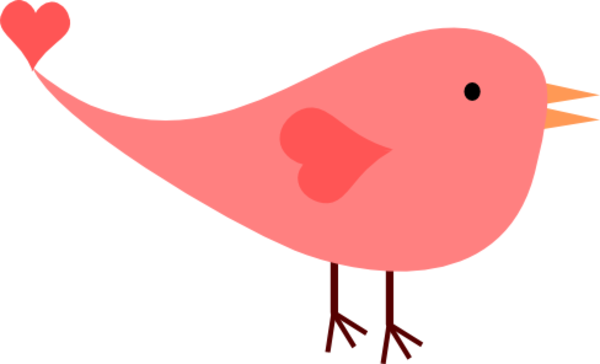 Pink Female Love Bird image - vector clip art online, royalty free ...