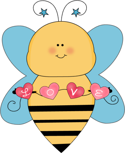 Blue Love Bee Clip Art - Blue Love Bee Image