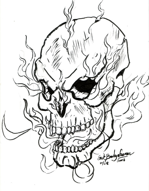 Burning Skull by verkiel on deviantART