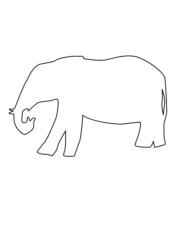 elephant outline Colouring Pages