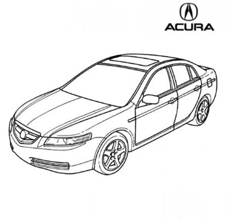 coloring page of acura car for kids - Coloring Point - Coloring Point