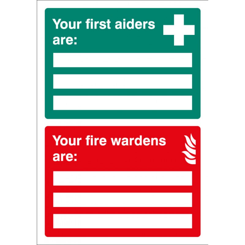 First Aiders and Fire Wardens Signs (with A4 printable inserts ...