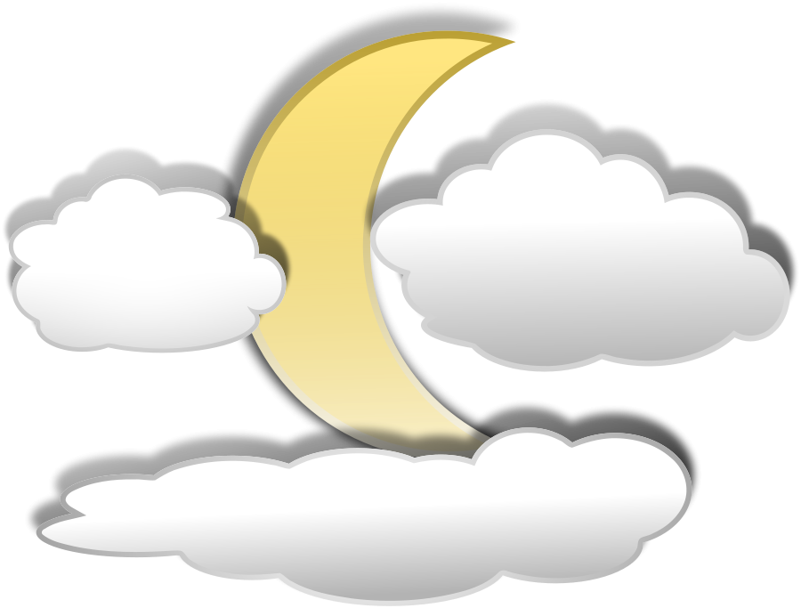 Moon And Clouds Clipart