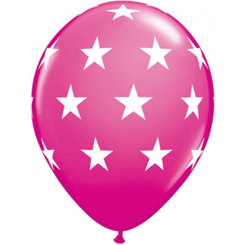 Big Star Print Balloons pk6 multi-coloured | Party Fever