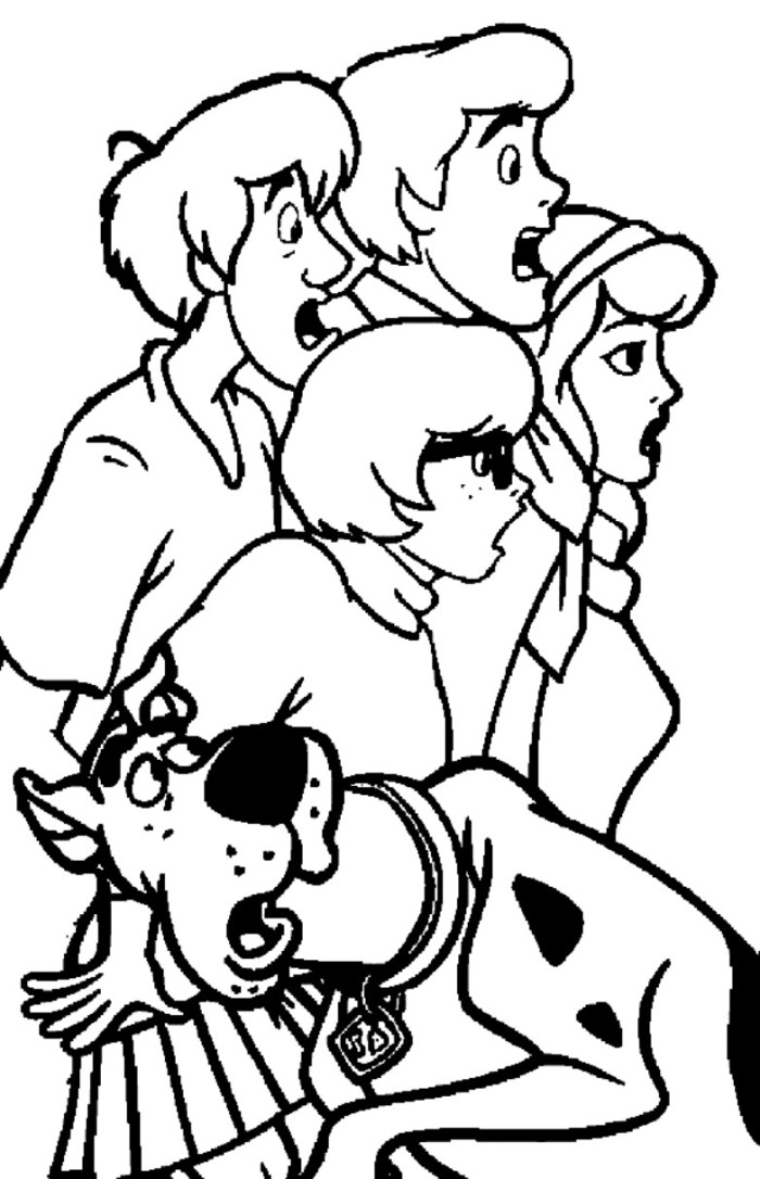 Shaggy and Scooby are Shocked Scooby Doo Coloring Page - Cartoon ...