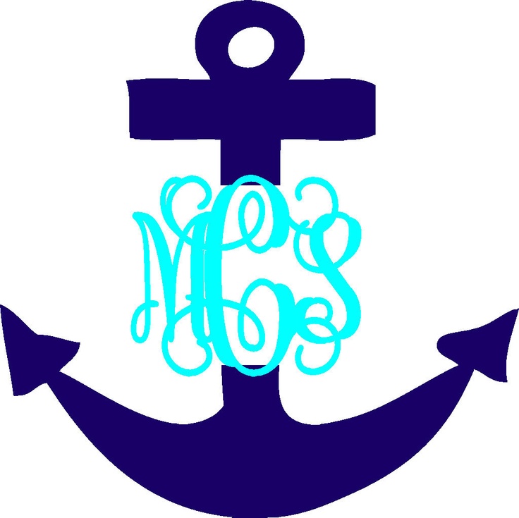 5" Anchor Vinyl Personalized Monogram Decal Stickers